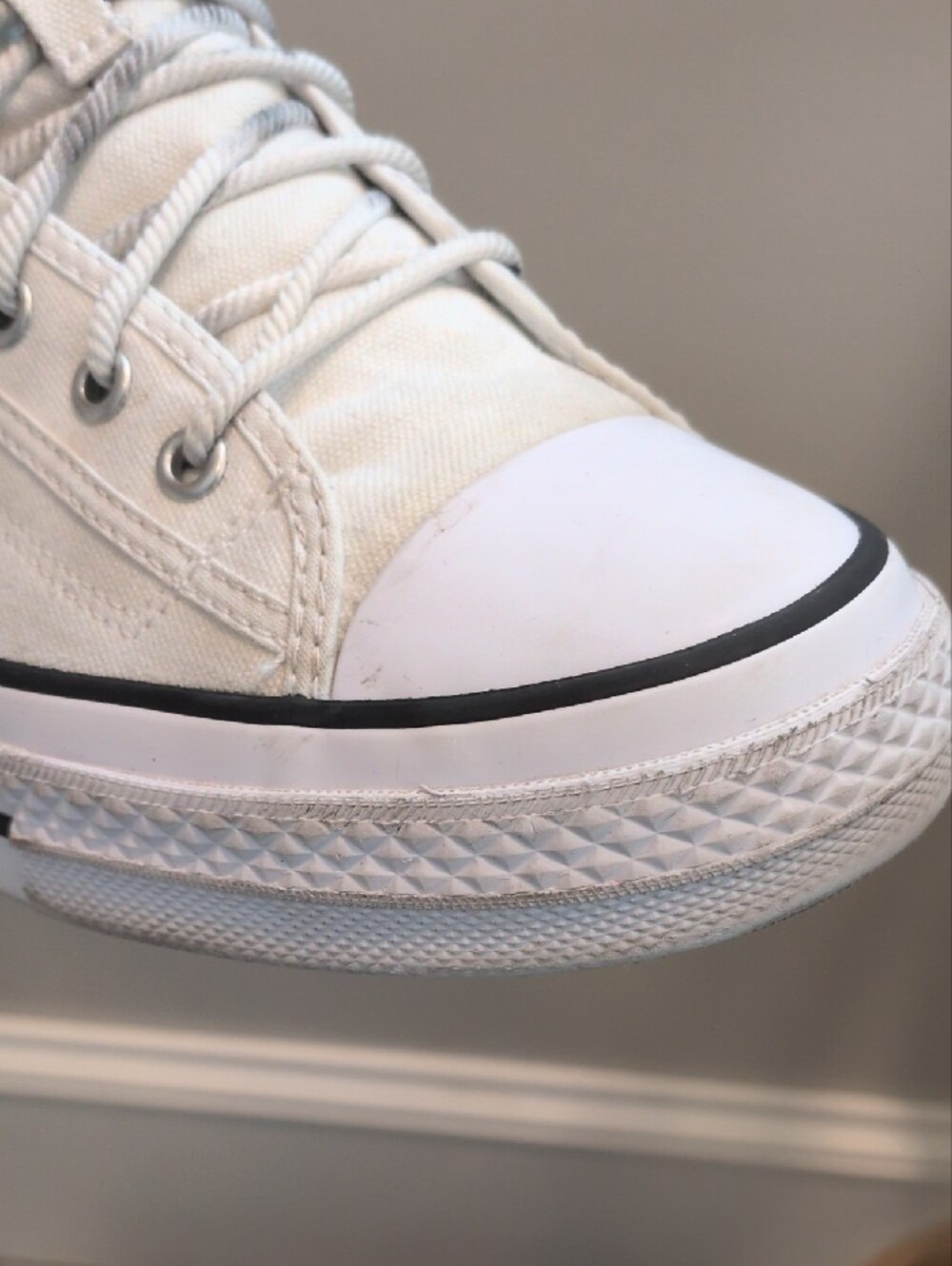 Converse White Mid Tops with Light Blue Accents - Picture 6 of 9